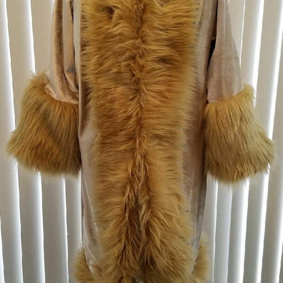 Custom Order Blonde Faux Fur Trim Gatsby Maxi Coat - Picture 2 of 8